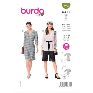 Burda Sewing Pattern 6030 - Dress & Blouse 8-22 B6030 8-22