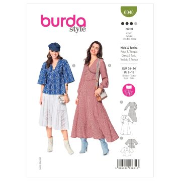 Burda Sewing Pattern 6040 - Dress & Blouse 8-18 B6040 8-18