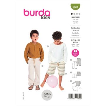 Burda Sewing Pattern 9261 - Trousers & Top 3m-8m B9261 3m-8m