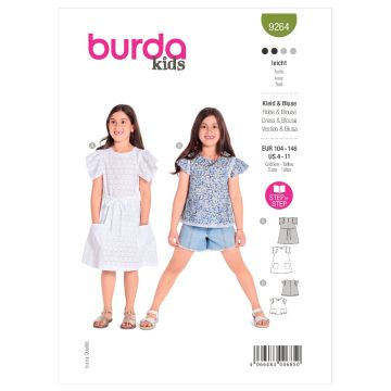 Burda Sewing Pattern 9264 - Dress & Blouse 4m-11m B9264 4m-11m
