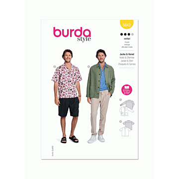 Burda Style Pattern 5842 (38-48) Mens Shirt  38-48