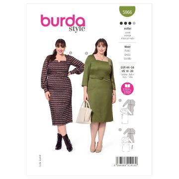 Burda Sewing Pattern 5966 - Misses Dress 18-28 5966 18-28