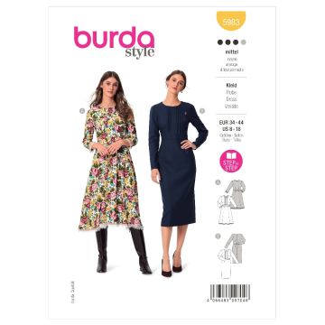 Burda Sewing Pattern 5983 - Misses Dress 5983 8-18
