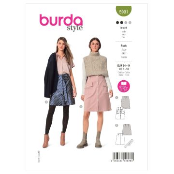 Burda Sewing Pattern 5991 - Misses Skirt 5991 8-18