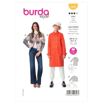 Burda Sewing Pattern 5992 - Misses Jacket and Coat 5992 8-18