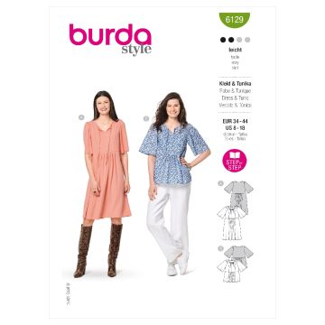 Burda Sewing Pattern 6129 - Misses Dress 34-44 B6129 34-44