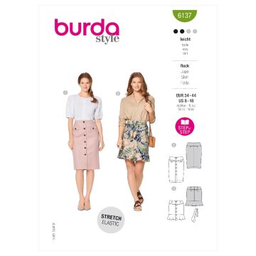 Burda Sewing Pattern 6137 - Misses Skirt 34-44 B6137 34-44