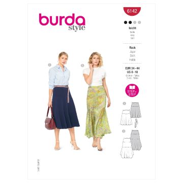 Burda Sewing Pattern 6142 - Misses Skirt 34-44 B6142 34-44