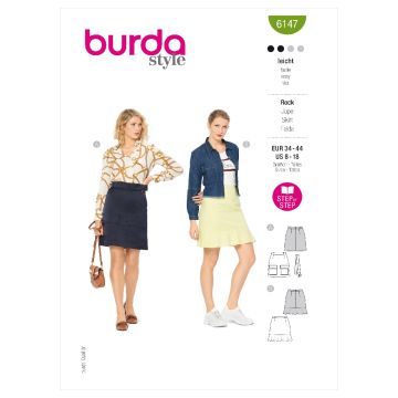 Burda Sewing Pattern 6147 - Misses Skirt 34-44 B6147 34-44