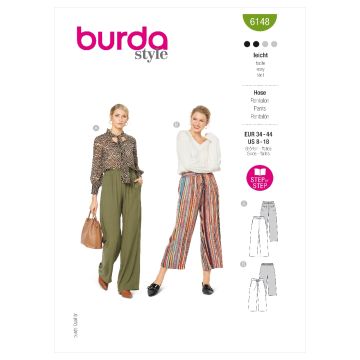 Burda Sewing Pattern 6148 - Misses Trousers and Pants 34-44 B6148 34-44