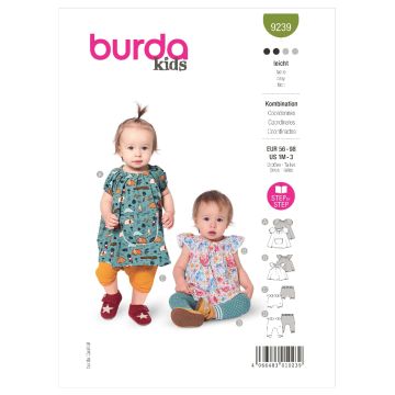 Burda Sewing Pattern 9239 - Babies Co ords 9239 1m-3m