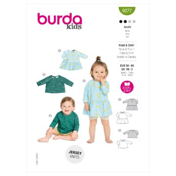 Burda Sewing Pattern 9277 - Babies Top and Dress 56-98 B9277 56-98