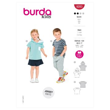 Burda Sewing Pattern 9283 - Childrens Top 92-122 B9283 92-122