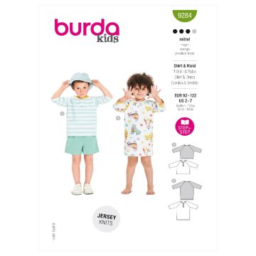 Burda Sewing Pattern 9284 - Childrens Top and Dress 92-122 B9284 92-122