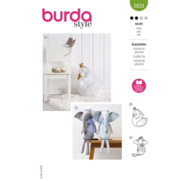 Burda Style Sewing Pattern 5833 Stuffed Animals  One Size