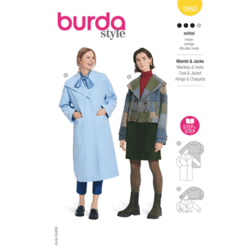 Burda Style Sewing Pattern 5860 Misses' Jacket & Coat  8-18