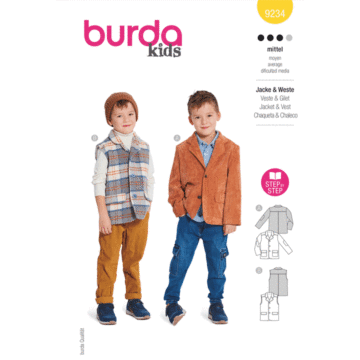 Burda Style Sewing Pattern 9234 Children's Jacket & Waistcoat Vest  6-11