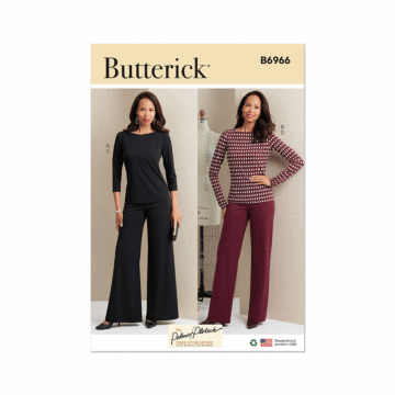 Butterick Sewing Pattern 6966 (A5) Misses' Knit Tops and Pants  6-8-10-12-14