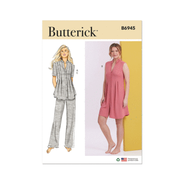 Butterick Sewing Pattern 6945(B5) Misses Knit Lounge Top Dress & Pants  8-16
