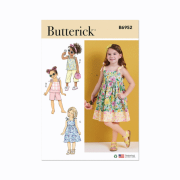 Butterick Sewing Pattern 6952 (A) Children's Dresses Tops Shorts & Pants  3-8