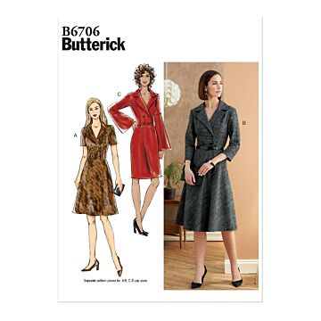 Butterick Sewing Pattern 6706 (E5)  Misses Dress 1422