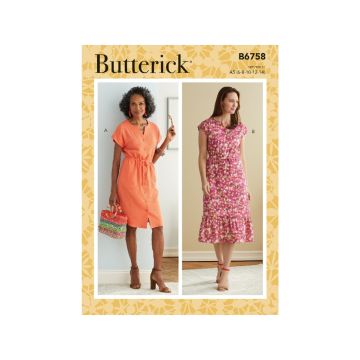Butterick Sewing Pattern 6758 (A5) - Misses Petite Dress 6-14 B6758A5 6-14