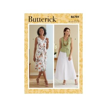 Butterick Sewing Pattern 6759 (A5) - Misses Dress 6-14 B6759A5 6-14
