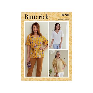 Butterick Sewing Pattern 6770 (A)  Misses Tops & Sash XSXXL