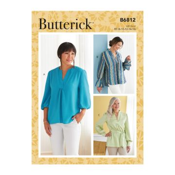 Butterick Sewing Pattern 6812 (B5) - Misses Tops 8-16 8-16 B6812B5