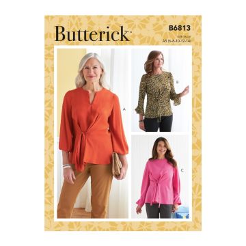 Butterick Sewing Pattern 6813 (A5) - Misses Tops 6-14 6-14 B6813A5