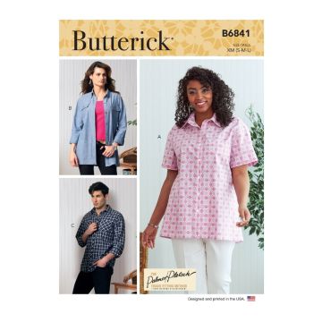 Butterick Sewing Pattern 6841 (XM) - Unisex Shirts S-L B6841XM S-L