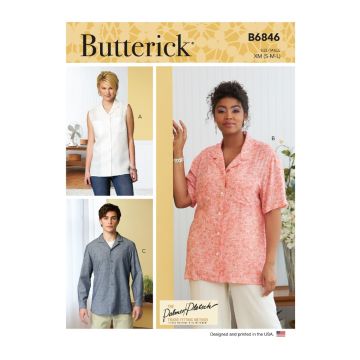 Butterick Sewing Pattern 6846 (XM) - Unisex Shirts S-L B6846XM S-L
