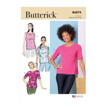 Butterick Sewing Pattern 6874 (B5)  Misses Knit Tops 816