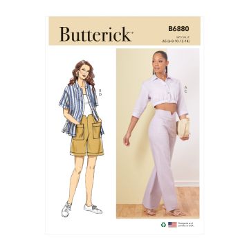 Butterick Sewing Pattern 6880 (F5)  Misses Shirts & Pants 1624