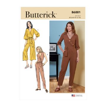 Butterick Sewing Pattern 6881 (A5)  Misses Jumpsuit Sash & Belt 614