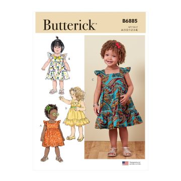 Butterick Sewing Pattern 6885 (A)  Toddlers Dress 6m4yr