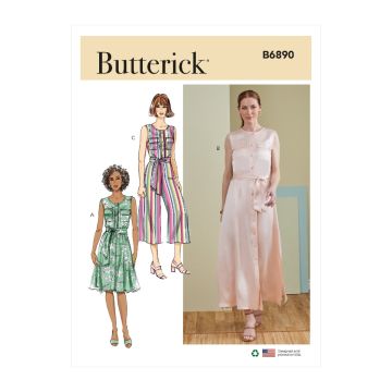 Butterick Sewing Pattern 6890 (F5)  Misses Dress & Jumpsuit 1624