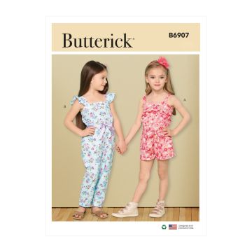 Butterick Sewing Pattern 6907 (A)  Childrens Romper & Jumpsuit XXSL