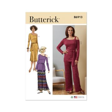 Butterick Sewing Pattern 6913 (A)  Dress, Top, Skirt & Pants SXXL