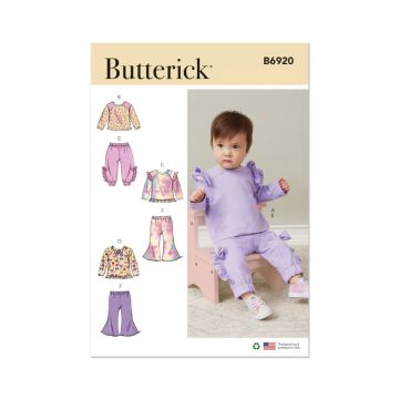 Butterick Sewing Pattern 6920 (YA5)  Infants Knit Top & Pants NBXL