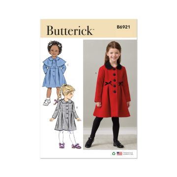 Butterick Sewing Pattern 6921 (CL)  Childrens Coat Age 68