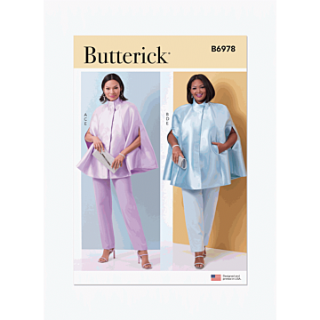 Butterick Sewing Pattern 6978 (AA) Misses' and Women's Cape, Top and Pants  10-12-14-16-18