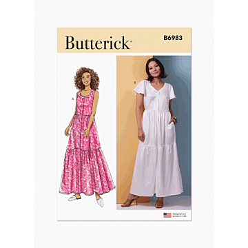 Butterick Sewing Pattern 6983 (A) Misses' Dresses  XS-S-M-L-XL-XXL