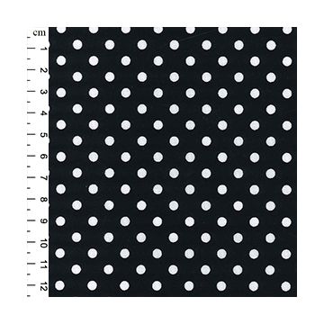 Spots Polycotton Fabric Black 110cm
