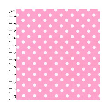 Spots Polycotton Fabric Pink 110cm