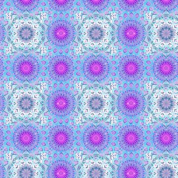 Meditate Cotton Fabric Blue Pink 140cm