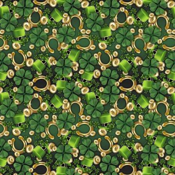 Luck Of The Irish Cotton Fabric Green 140cm