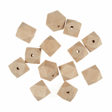 Trimits pack of Square Beech Wooden Beads Natural 30mm x 50pcs