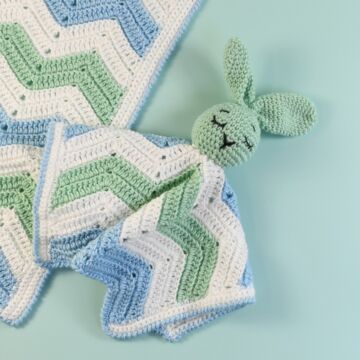 Chevron Blanket & Comforter Crochet Pattern Kit in Imagine Lullaby DK by Val Pierce