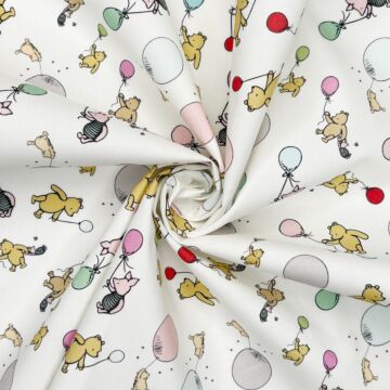 Winnie's Balloons Percale Cotton Fabric Ivory 112cm